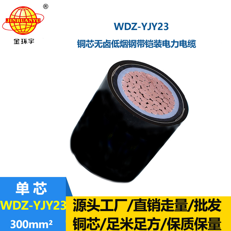 金环宇 WDZ-YJY23-300平方低烟无卤铜芯电力电缆 铠装电缆