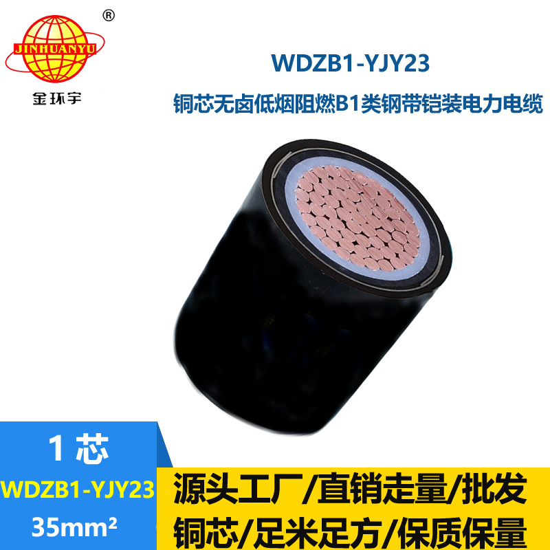 金环宇电线电缆 低烟无卤铠装电缆WDZB1-YJY23-35平方 b1类阻燃电缆