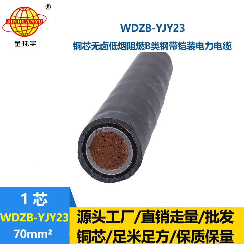 金环宇电线电缆 低烟无卤电力电缆WDZB-YJY23-70 阻燃电缆报价