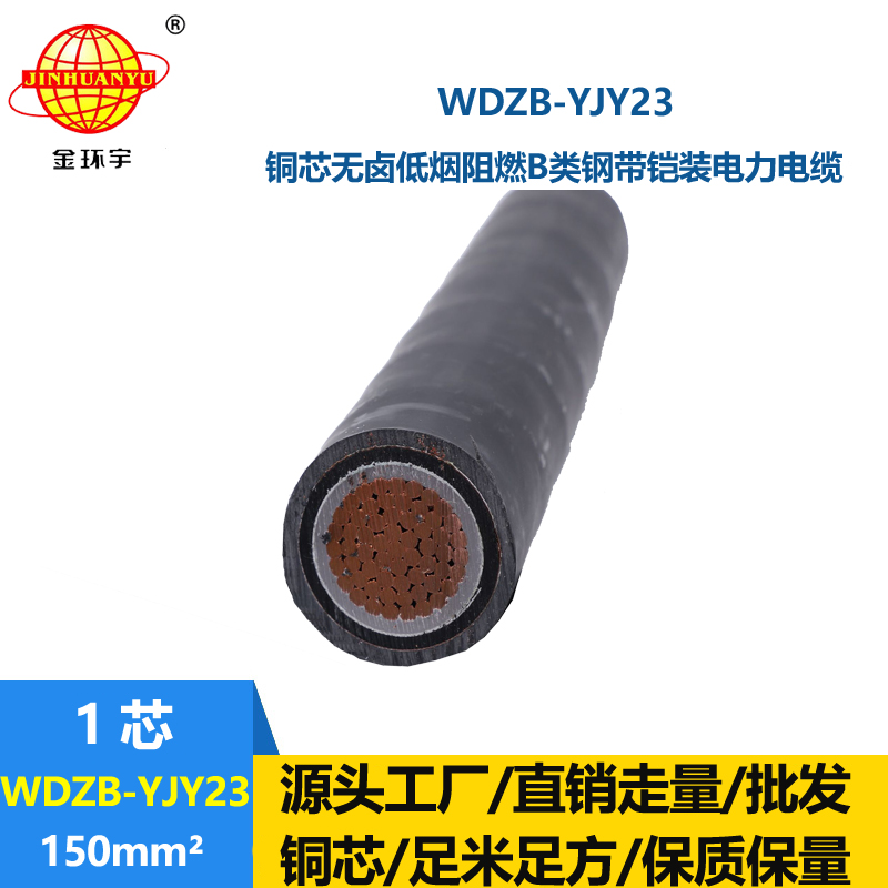 金环宇电线电缆 铠装电缆 b级阻燃低烟无卤电缆WDZB-YJY23-150平方